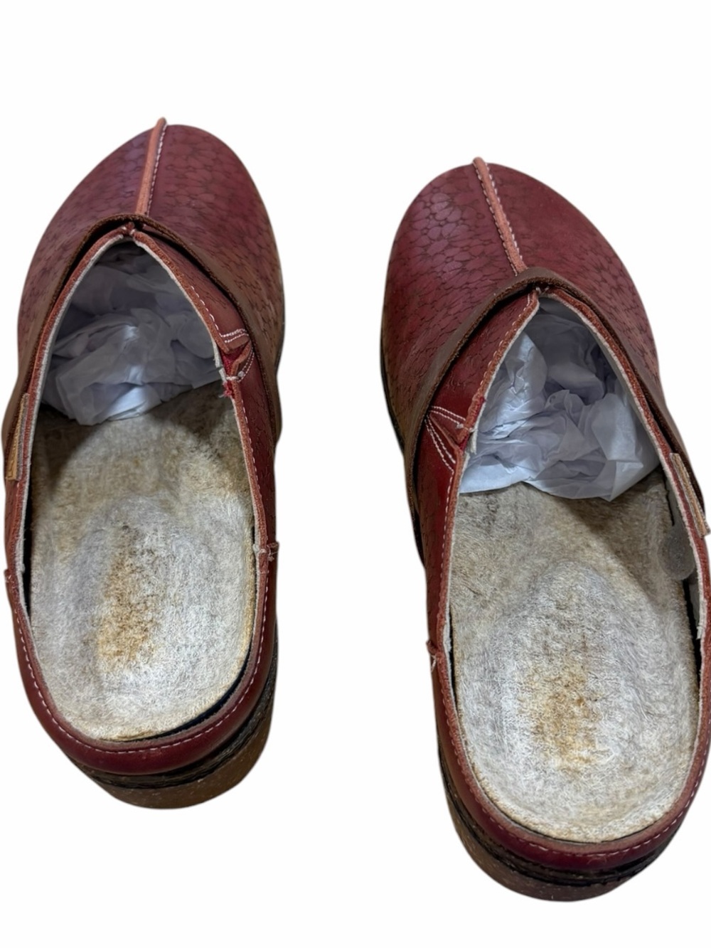Pikolinos Granada Floral Embossed Leather Clogs Arcilla Red Sz 38 / 7.5-8 - Picture 9 of 12